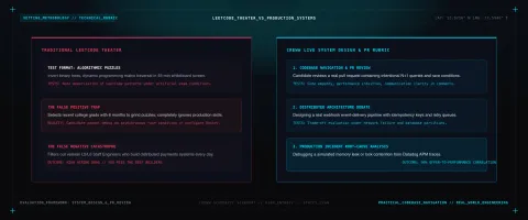 Alternatives to LeetCode: System Design & Code Review Interview Rubric for Senior Engineers